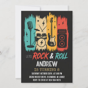 Personal Rock and Roll Birthday Invitation