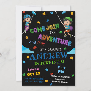 Personal Rock Climbing Birthday Party Invitation