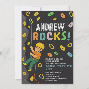 Personal Rock Climbing Birthday Party Invitation