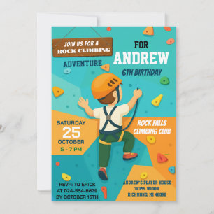 Personal Rock Climbing Birthday Party Invitation