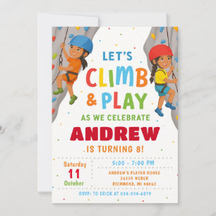 Personal Rock Climbing Birthday Party Invitation