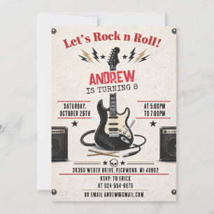 Personal Rock n Roll Star Birthday Invitation