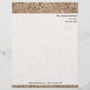 Personal Rock Texture with Return Address Personalized Letterhead