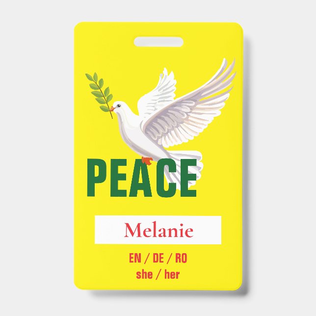 Personal Safety ID Badge Peace (Front)