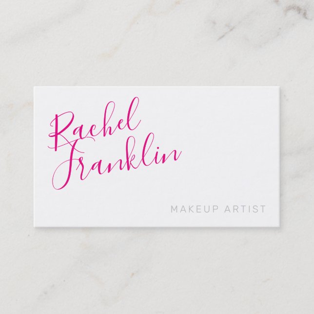 PERSONAL script name modern chic hollywood pink Business Card (Front)