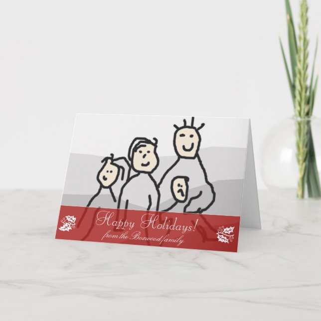 Personal Seasonal Greeting Photo Text Horizontal Holiday Card (Front)