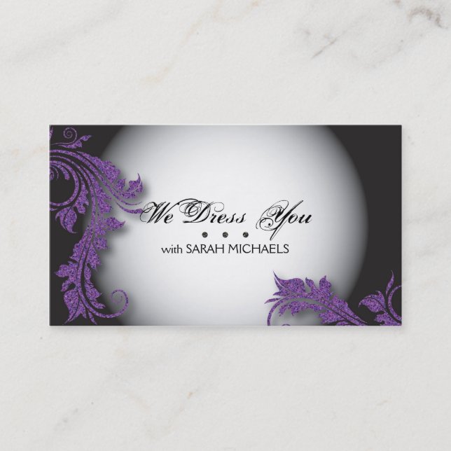 Personal Shopper Business Card Bold Fancy Glitter (Front)