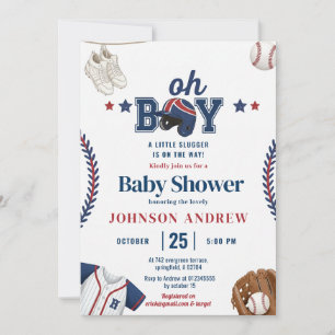 Personal Simple Baseball Little Slugger On The Way Invitation