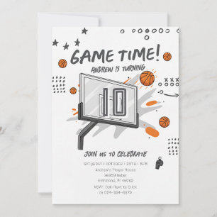 Personal Simple Basketball Birthday Invitation