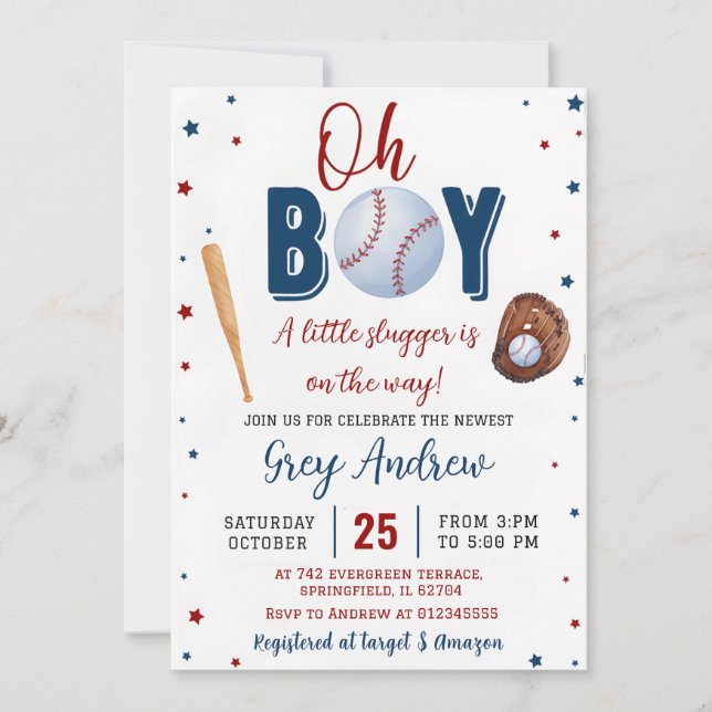 Personal Simple Sports Baby Shower Invitation (Front)