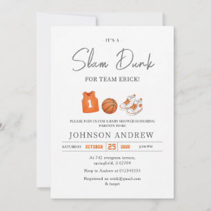 Personal Slam Dunk Basketball Baby Shower Invitation
