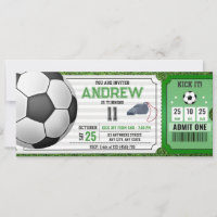 Personal Soccer Birthday Party Ticket for boys