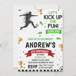 Personal Soccer football Birthday Invitation
