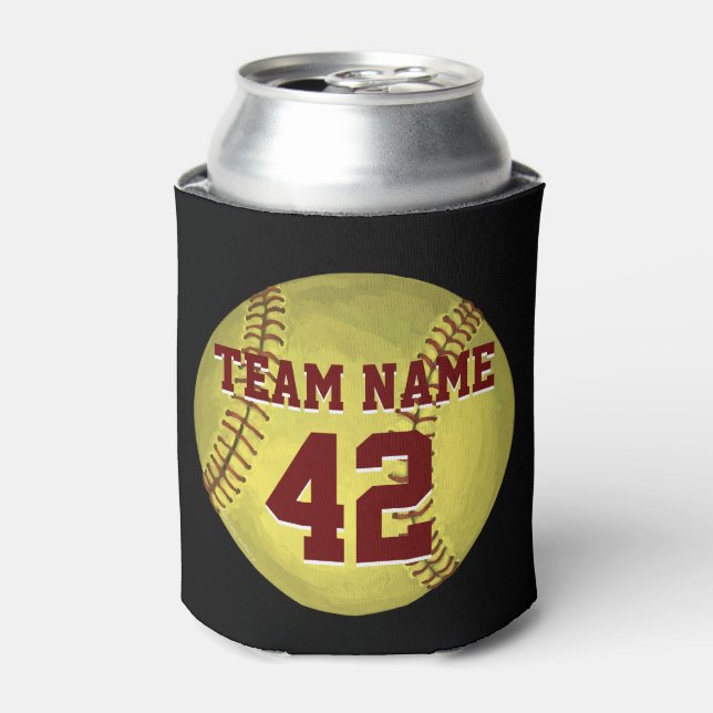 Personal Softball Art Can Cooler (Can Front)
