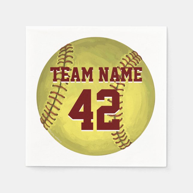 Personal Softball Art Napkin (Front)