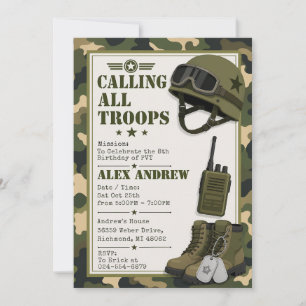 Personal Soldier Army Birthday Invitation