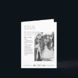 Personal Soul Sister Definition Birthday Card<br><div class="desc">Looking for a personalised and heartfelt way to wish your Soul Sister a happy birthday? Look no further than this Custom Soul Sister Definition Birthday Card. This card features a beautiful design that can be customised with your own personal definition of what a Soul Sister means to you. With our...</div>