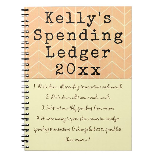 Personal Spending Ledger Yearly Bookkeeping Notebook (Front)