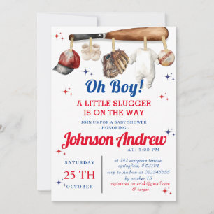 Personal Sport Baseball Baby Shower Invitation