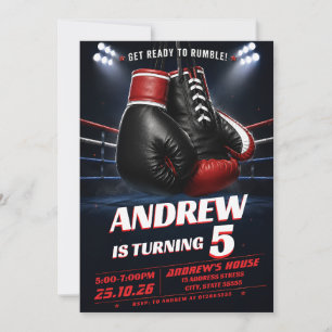Personal Sport Boxing Birthday Invitation