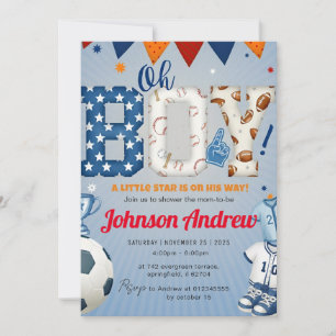 Personal Sports All-Star Baby Shower Color Invitation
