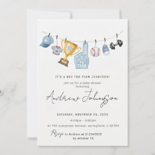 Personal Sports Baby Shower Bundle Invitation