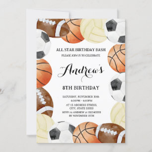 Personal Sports Birthday For kid Invitation 