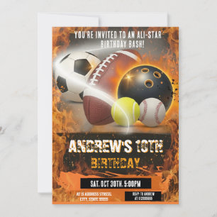 Personal Sports Birthday Printable All Sport Invitation