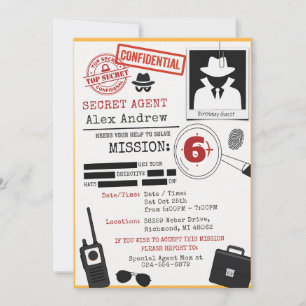 Personal Spy Detective Birthday Invitation