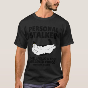 Personal Stalker Funny Tuxedo Cow Cat Long Sleeve T-Shirt