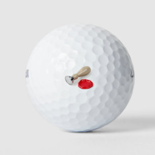 Personal stamp and red wax seal golf balls