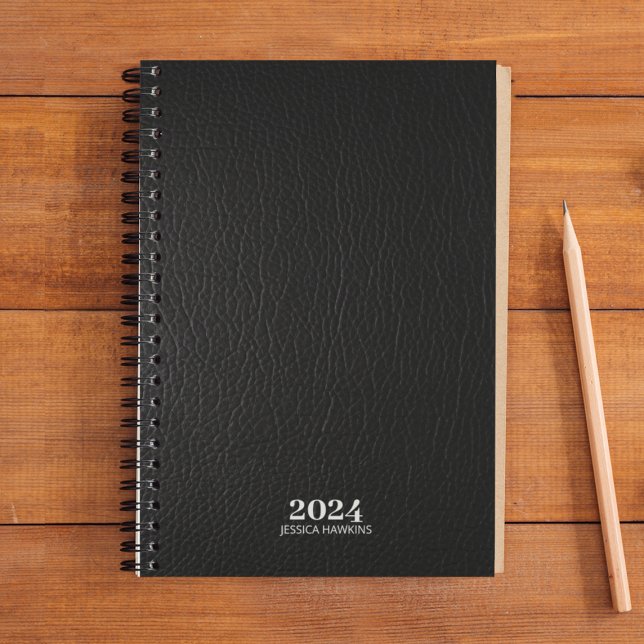 Personal Stationery • Black Leather 202x Weekly Planner (Creator Uploaded)