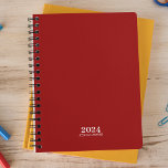Personal Stationery • Crimson Red Weekly Planner<br><div class="desc">Simple personal stationery. Crimson red annual planner. 12 month planner with monthly overviews and weekly planning sheets. Contact for assistance in personalising.</div>