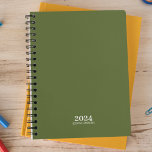 Personal Stationery • Dark Olive Green Weekly Planner<br><div class="desc">Simple personal stationery annual planner. 12 month planner with monthly overviews and weekly planning sheets. Contact for assistance in personalising.</div>