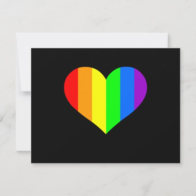 Personal Stationery: Rainbow Heart Invitation (Front)