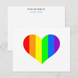 Personal Stationery: Rainbow Heart Invitation
