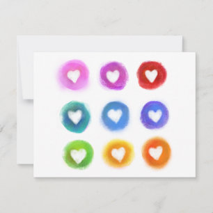 Personal Stationery: Rainbow Love hearts Card