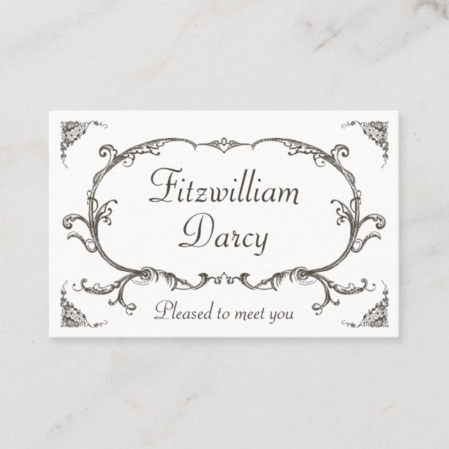 Personal Student Vintage Victorian Style Business Card (Front)