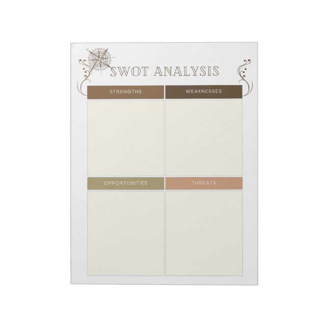 "Personal SWOT Analysis for Growth Notepad (Rotated)