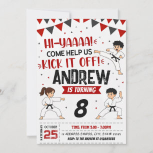 Personal Taekwondo - Karate birthday Invitation