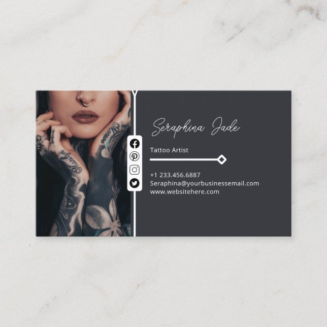Personal Tattoo Artist Business Card (Front)