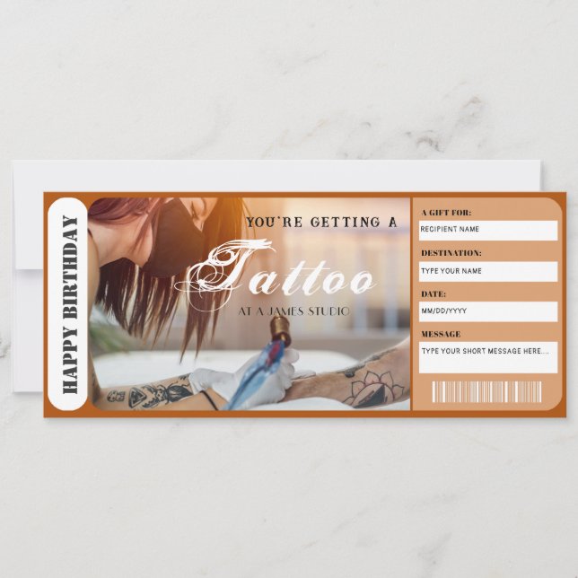 Personal Tattoo Gift Voucher Template (Front)
