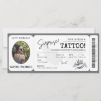 Personal Tattoo voucher ticket with photo