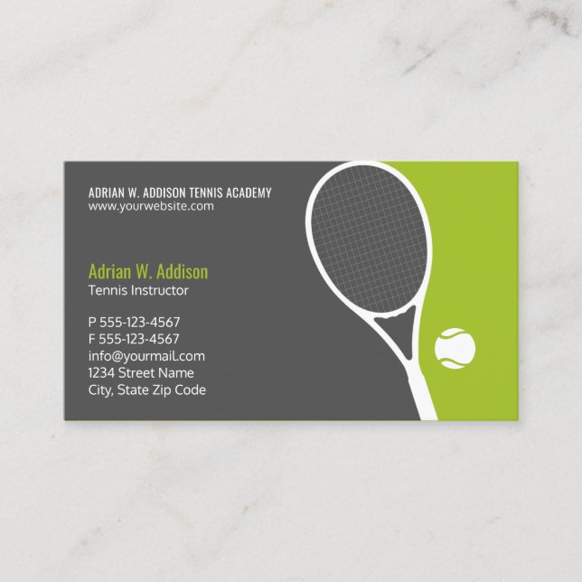Personal Tennis Coach Instructor Club Appointment (Front)