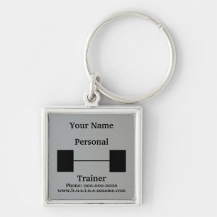 Personal Trainer Barbell Key Ring