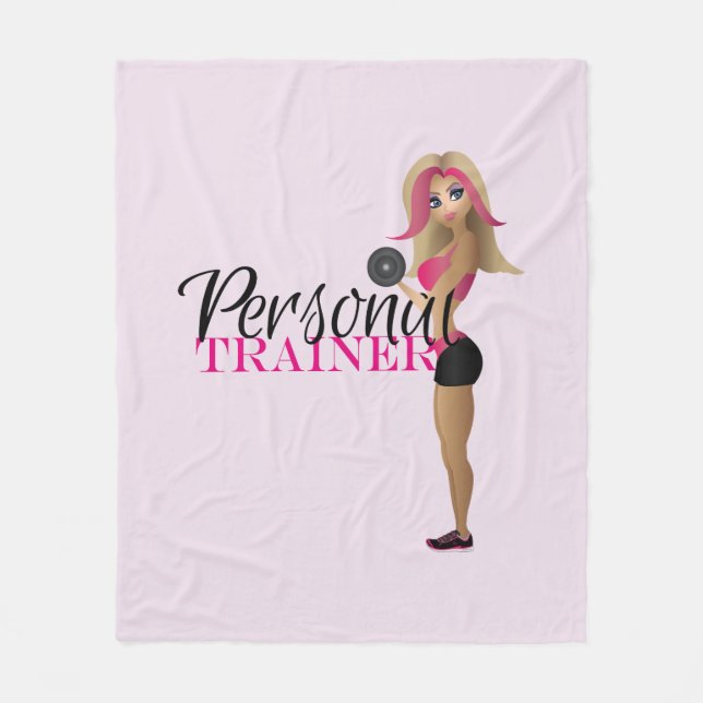 Personal Trainer Blonde Fleece Blanket (Front)