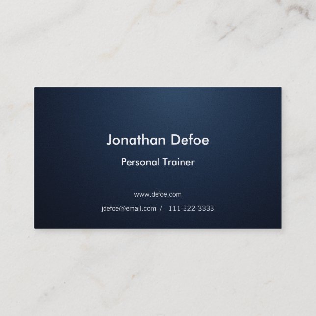 Personal Trainer Blue Business Card (Back)