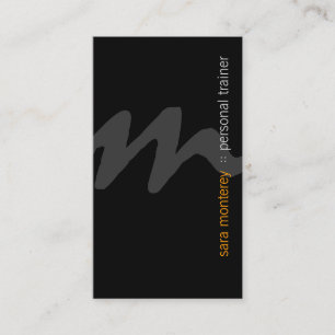 Personal Trainer Bold Monogram Business Card