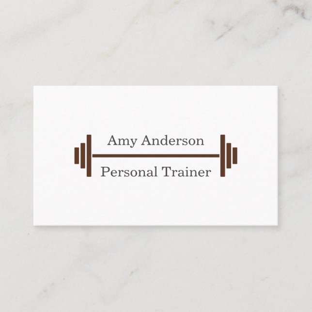 Personal Trainer Brown Business Card (Front)