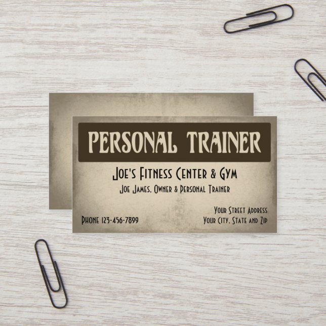 Personal Trainer Business Card (Front/Back In Situ)